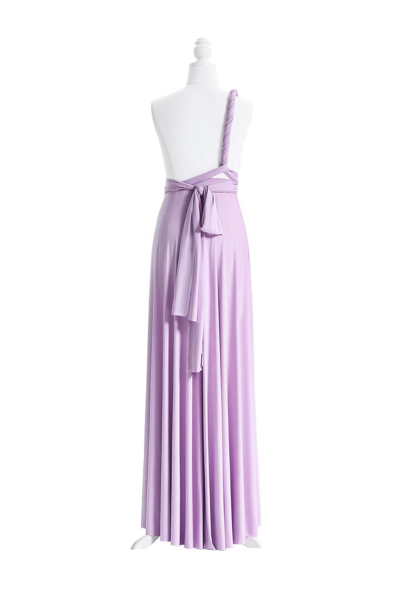 72styles Women's Bridesmaid Dresses Long Convertible Dress High Neck Elastic Formal Evening Dress for Women Lavender - Image 3